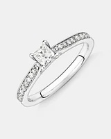Solitaire Engagement Ring With 1/2 Carat TW of Diamonds In 14kt White Gold