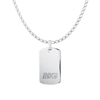 Plaque d'identification gravée INXS avec chaîne en argent sterling recyclé