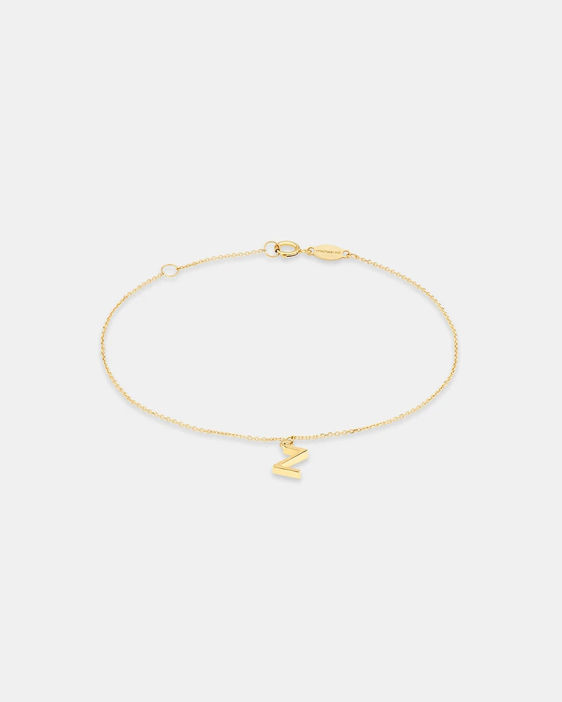 19cm (7.5") C Initial Bracelet in 10kt Yellow Gold