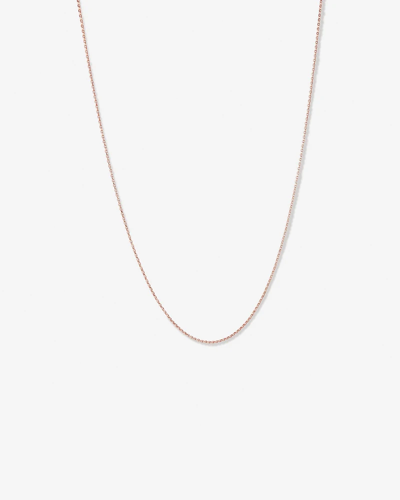 45cm (18") 1mm-1.5mm Width Solid Belcher Chain in 10kt Rose Gold