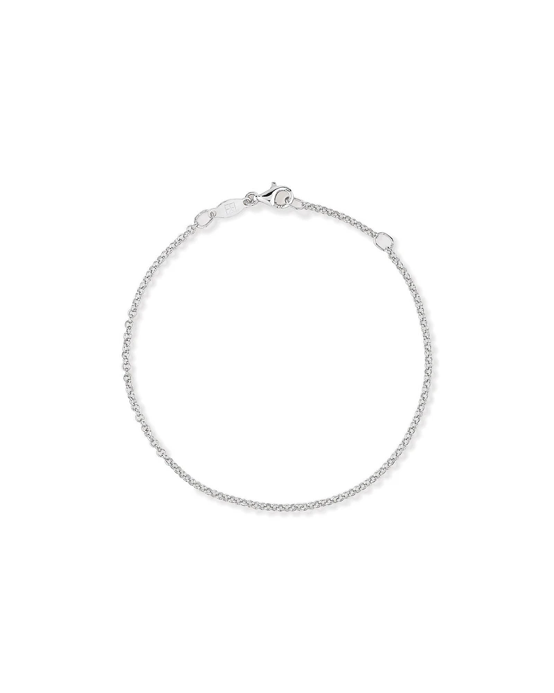 19cm (7.5") 1.8mm Width Fine Beclher Chain Bracelet in Sterling Silver