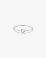 Fine Double Circle Diamond Bangle in Sterling Silver