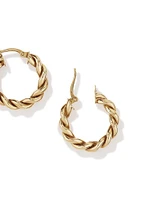 Croissant Twist 15mm Hoop Earrings in 10kt Yellow Gold