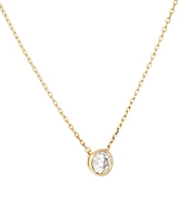 0.25 Carat TW Round Brilliant Diamond Bezel Set Pendant in 18kt Gold