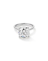 5,00 Carats Poids Total Bague De Fiançailles Solitaire En Diamant Rond Brillant Cultivé En Laboratoire, En Platine