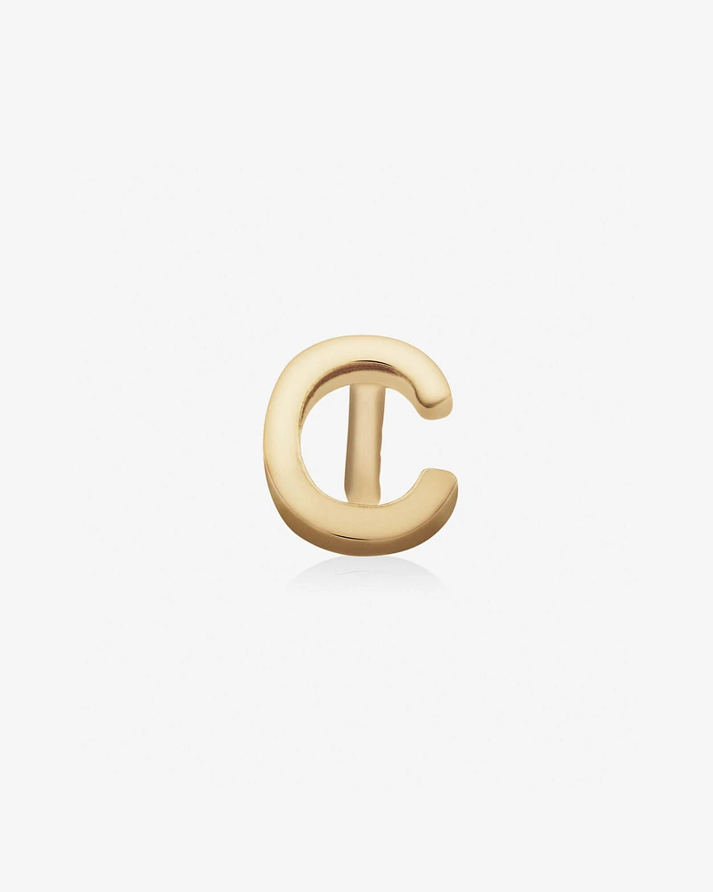 G Initial Single Stud Earring in 10kt Yellow Gold