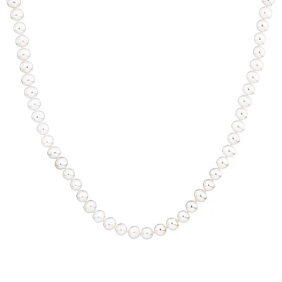 Cultured Freshwater Pearl Necklace in Sterling Silver