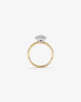 0.67 Carat TW Pear Cut Diamond Marquise and Round Brilliant Halo Engagement Ring in 14kt Yellow and White Gold