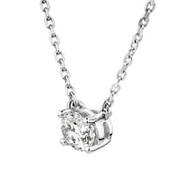 0.25 Carat TW Oval Cut Diamond Solitaire Necklace in 18kt White Gold