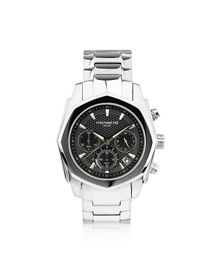 Montre chronographe solaire en acier inoxydable pour homme