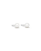 Cultured Freshwater Pearl Stud Earring and Necklace Set in Sterling Silver