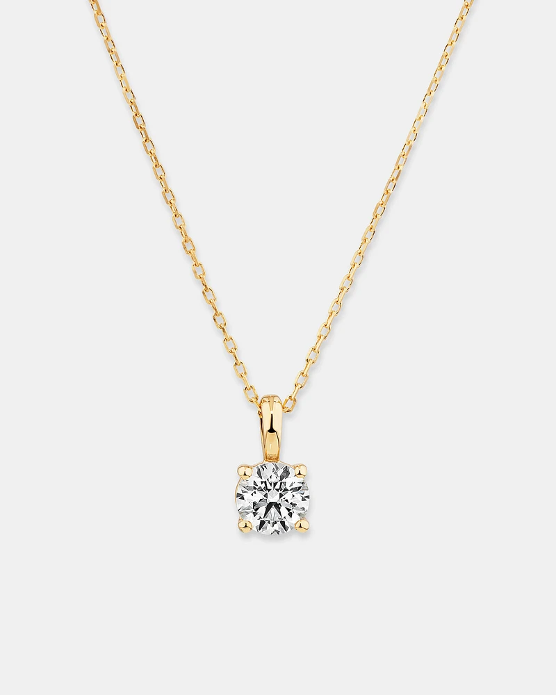 0.50 Carat TW Diamond Solitaire Pendant in 18kt Gold