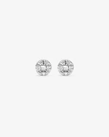 0.39 Carat TW Multistone Princess and Marquise Cut Diamond Stud Earrings in 10kt White Gold