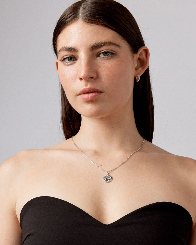 Diamond Accent Taurus Zodiac Pendant in Sterling Silver