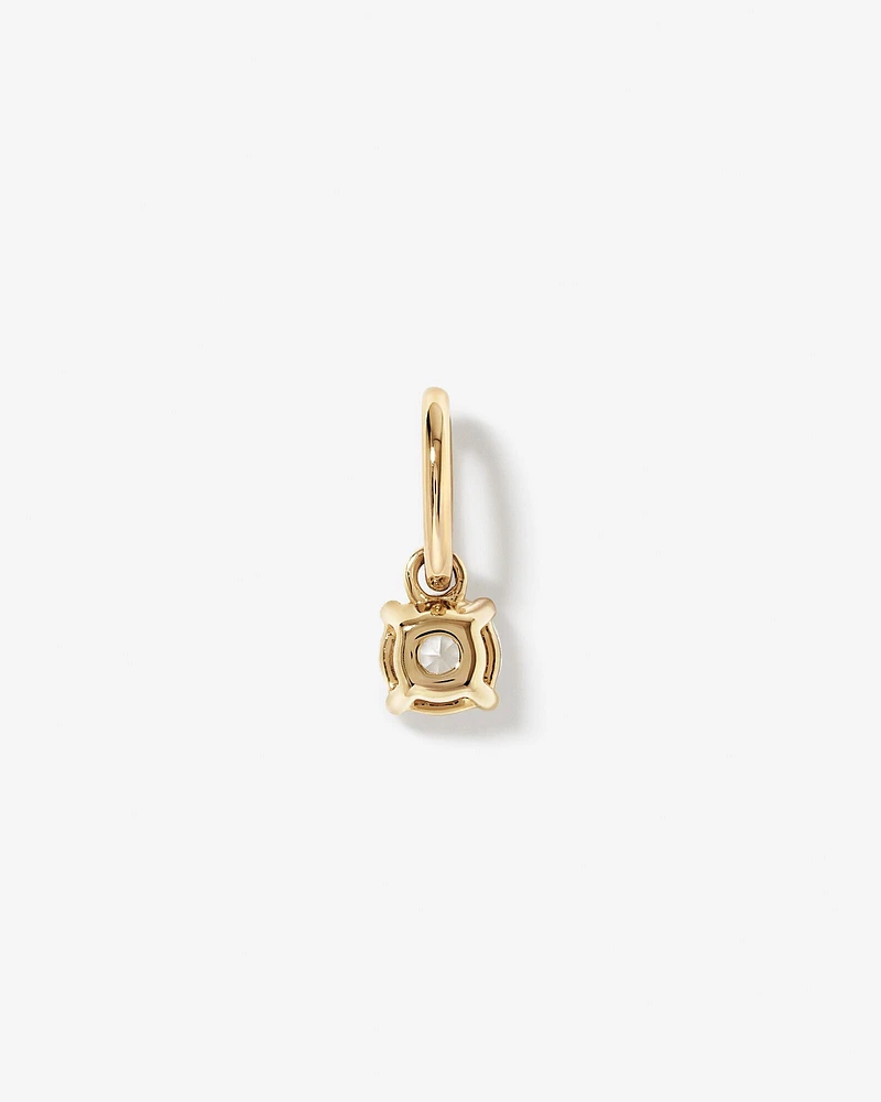 Pendentif en Or Jaune 10kt avec Saphir Blanc Créé Ronde