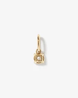 Pendentif en Or Jaune 10kt avec Saphir Blanc Créé Ronde