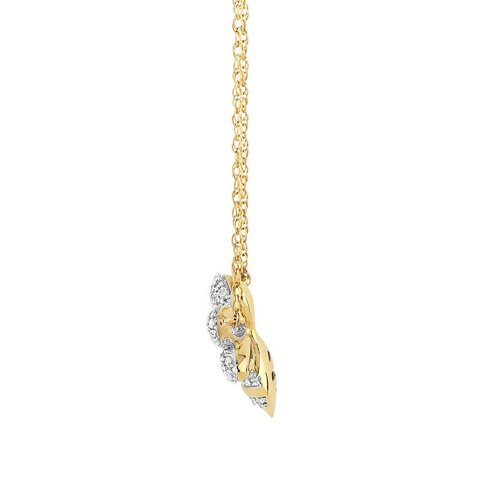 Bee pendant with 0.16 Carat TW Diamonds in 10kt Yellow Gold