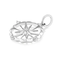 Star Motif Pendant with Diamonds in Sterling Silver