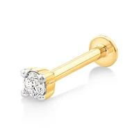 Solitaire Diamond Stud Helix Earring in 10kt Yellow Gold