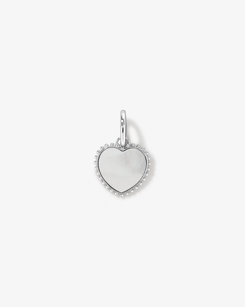 Pendentif coeur d'amour en nacre en argent sterling