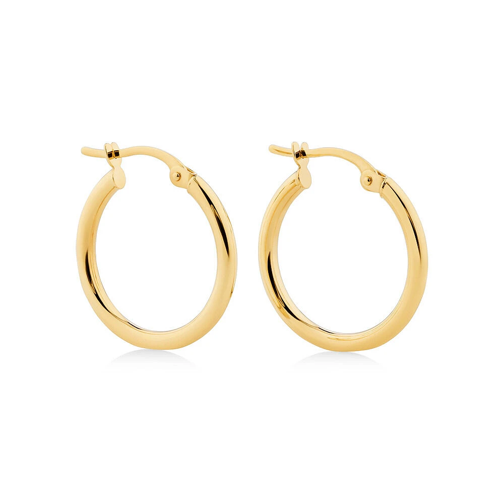 18mm Hoop Earrings in 10kt Yellow Gold