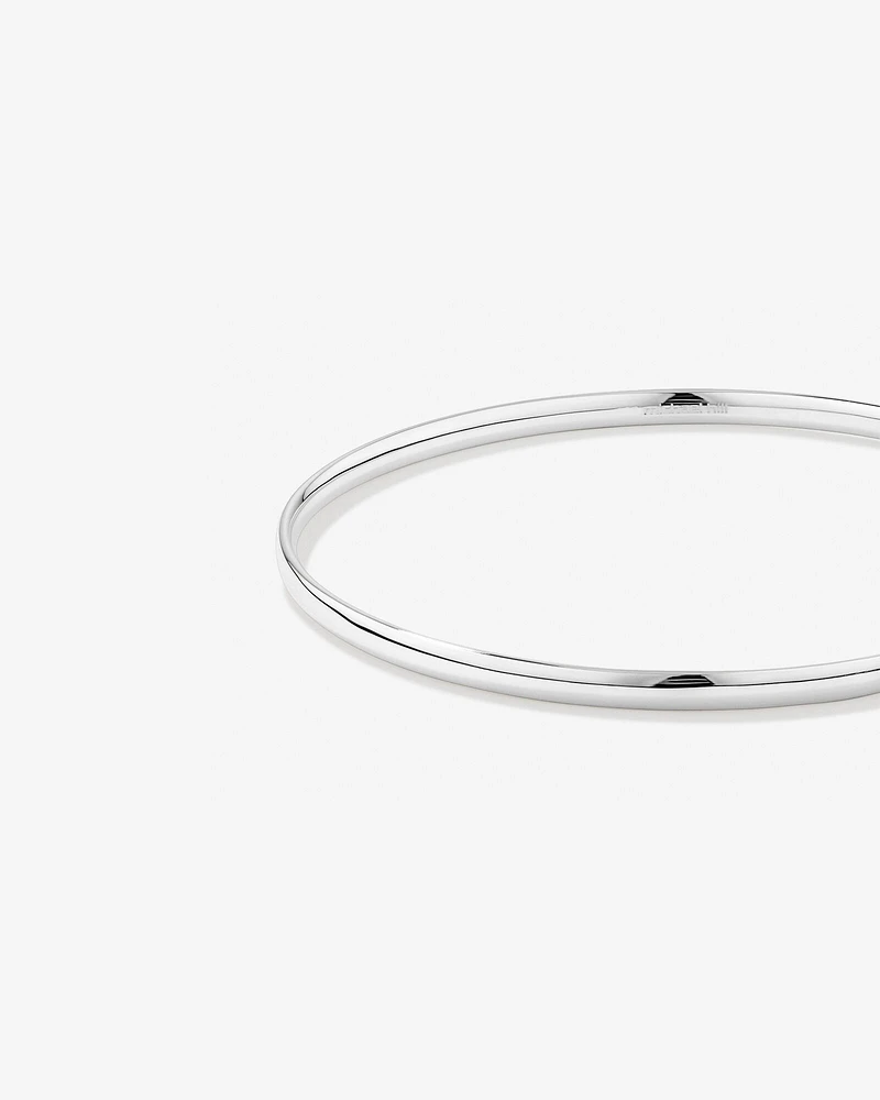 3.7mm Solid Round Bangle in Sterling Silver