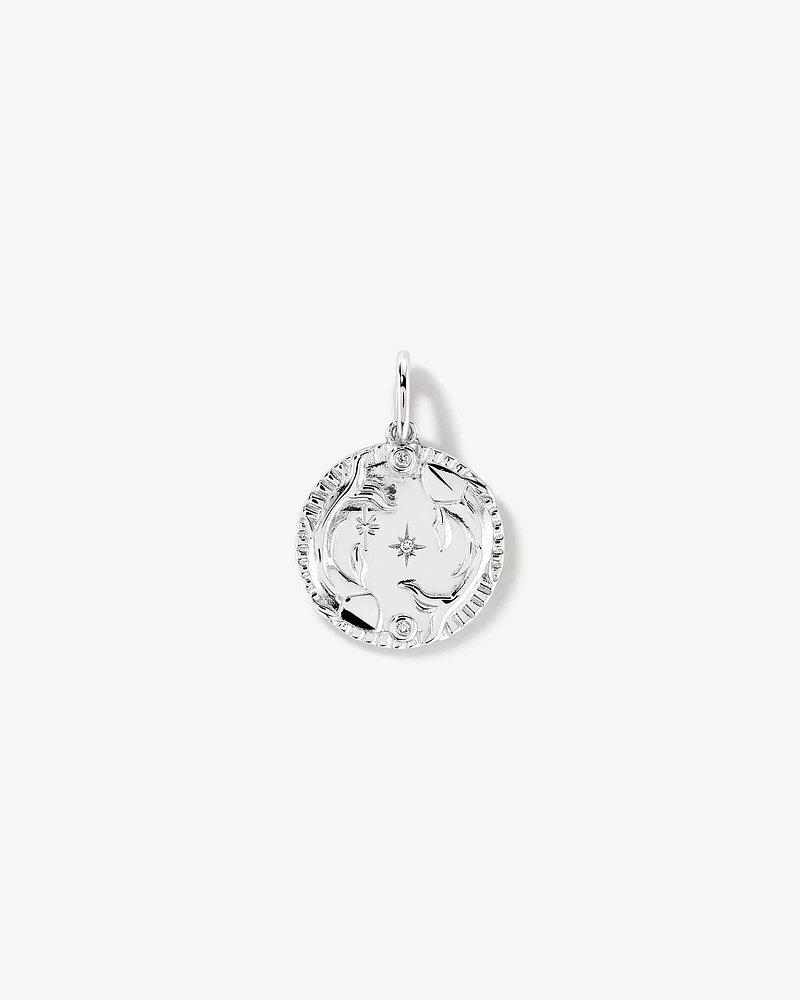 Diamond Accent Taurus Zodiac Pendant in Sterling Silver