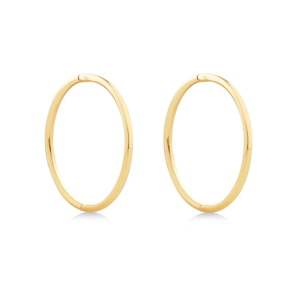 16mm Sleepers in 10kt Yellow Gold