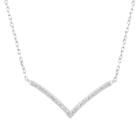 Chevron Necklace with Carat TW Diamonds in Sterling Silver