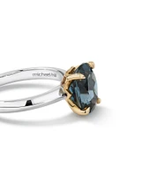 Ring with London Blue Topaz in Sterling Silver and 10kt Yellow Gold