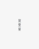 Bague Coeur Alternée en Zircon Cubique Argent Sterling