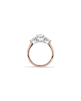 1.65 Carat TW Three Stone Oval and Pear Shaped Laboratory-Grown Diamond Engagement Ring in 14kt White Gold