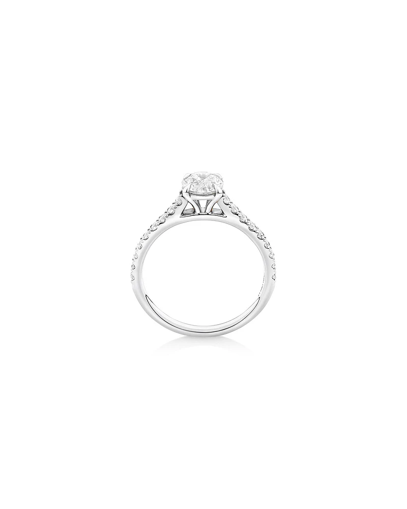 Bague de fiançailles en or blanc 14 K avec diamants totalisant 1,25 ct