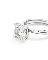 3.00 Carat TW Cushion Cut Laboratory-Grown Diamond Solitaire Engagement Ring in Platinum