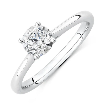 Evermore Certified Solitaire Engagement Ring with 1 Carat TW Diamond in 14kt Yellow/White Gold