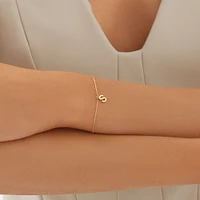 19cm (7.5") C Initial Bracelet in 10kt Yellow Gold