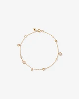 Station Bracelet with Opal & Diamonds in 10kt Yellow Gold