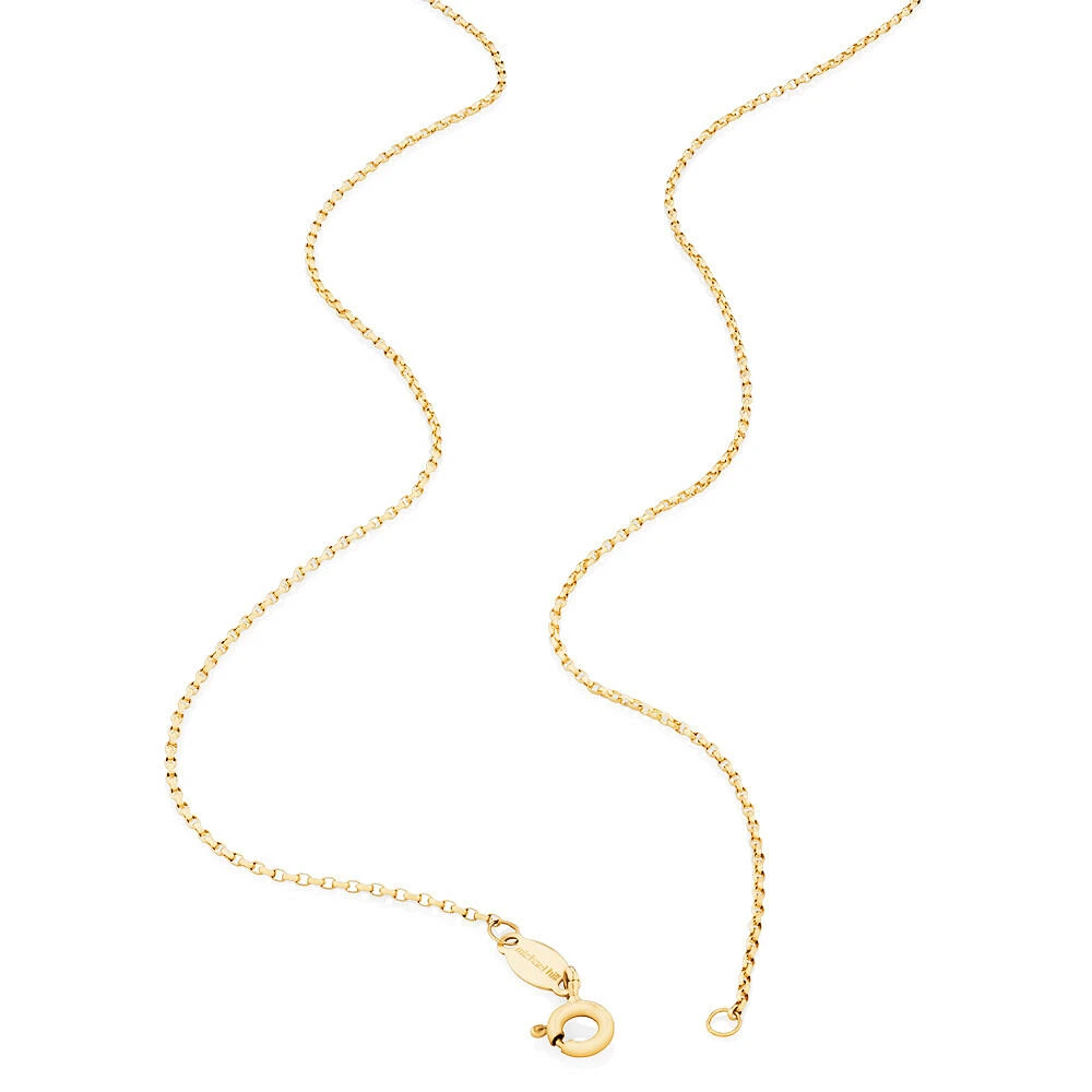 50cm (20") 1mm Width Diamond Cut Belcher Chain in 18kt Yellow Gold