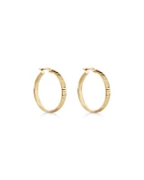 25mm Diamond Cut Hoop Earrings In 10kt Yellow Gold