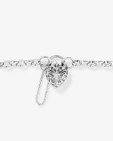 Cubic Zirconia Butterfly Padlock Belcher Bracelet in Sterling Silver