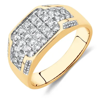 Men's Ring with 1 Carat TW of Diamonds 10kt White & Yellow Gold