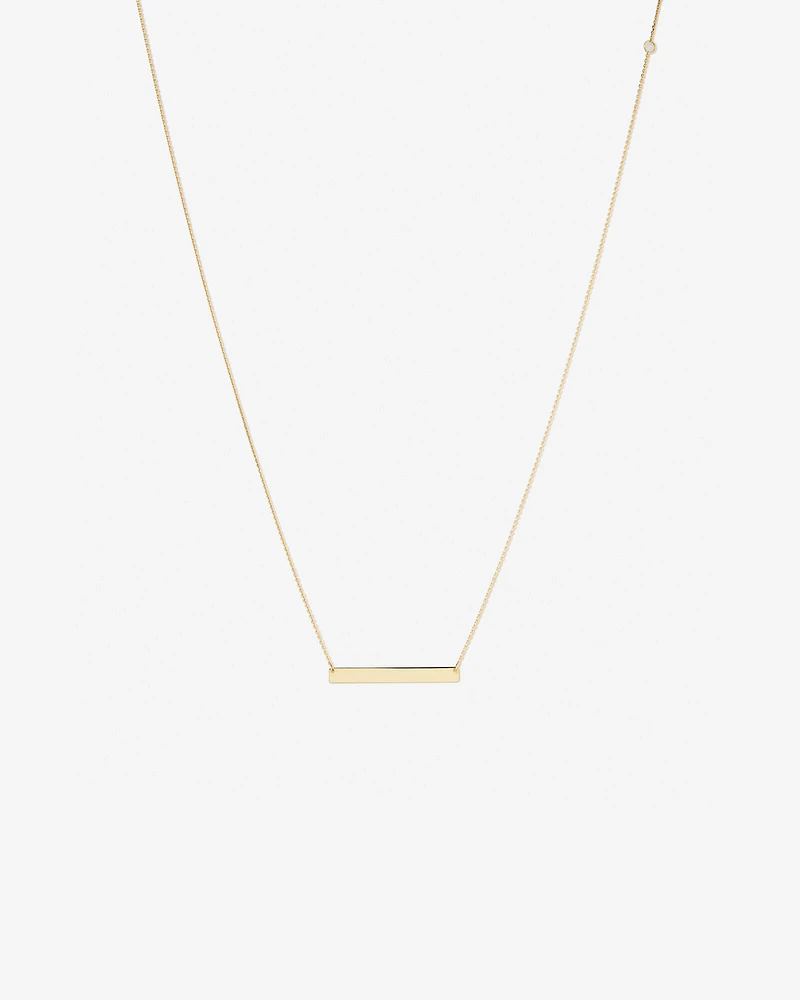 Engravable Bar Necklace in 10kt Yellow Gold