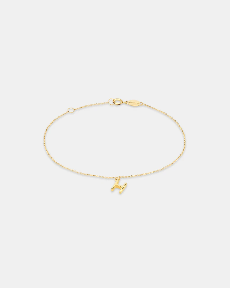 19cm (7.5") C Initial Bracelet in 10kt Yellow Gold