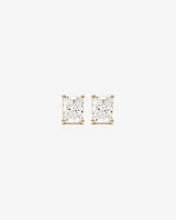 1.00 Carat TW Radiant Cut Solitaire Laboratory-Grown Diamond Stud Earrings in 10kt Yellow Gold