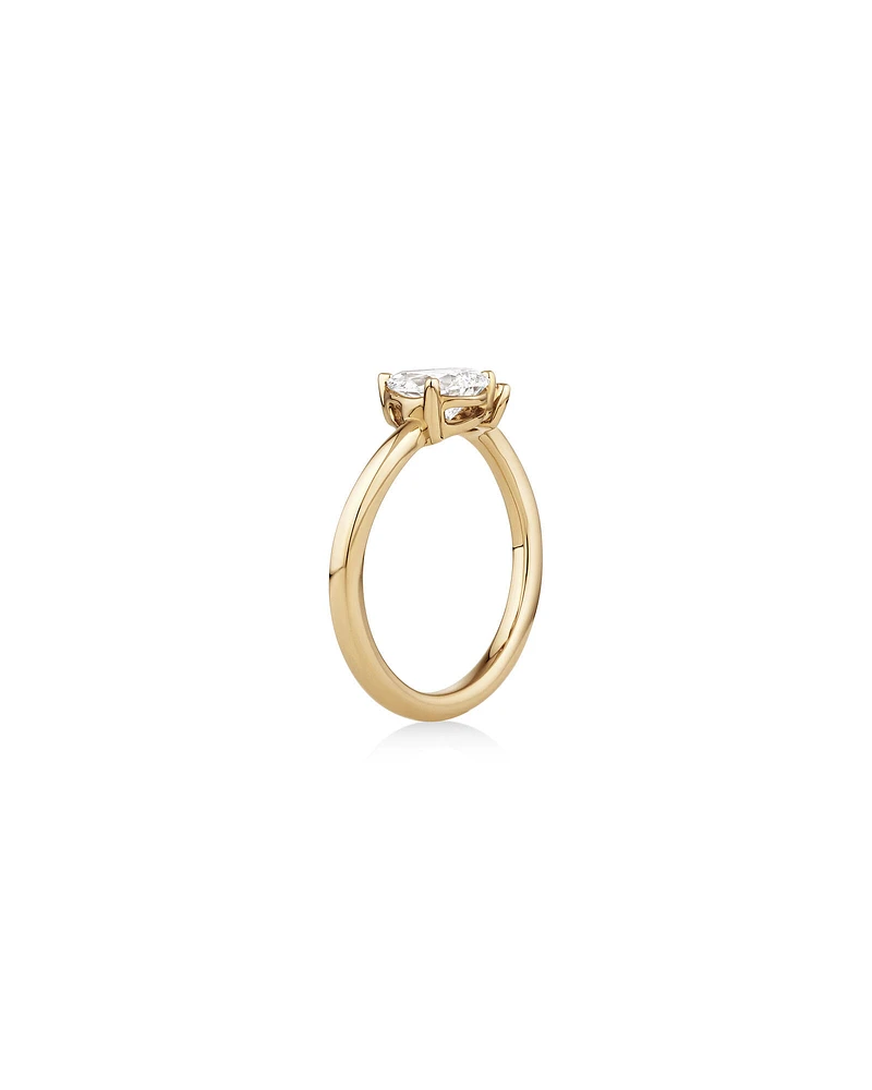 0.90 Carat TW Two Stone Pear and Marquise Shaped Laboratory-Grown Diamond Engagement Ring in 14kt Yellow Gold