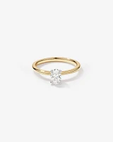 Bague solitaire en diamant canadien ovale 0,50 carat poids total en or blanc 18 kt