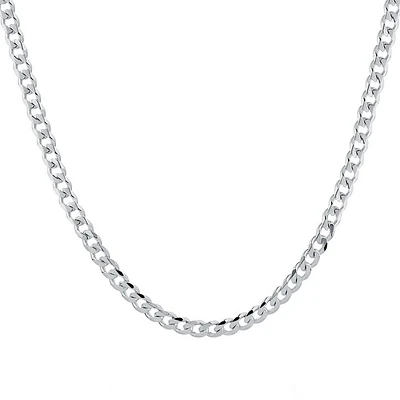 Chaîne gourmette en argent sterling de 60 cm pour homme, 6,5 mm de largeur