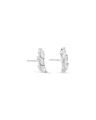 0.96 Carat TW Floret Laboratory-Grown Diamond Climber Earrings in 10kt White Gold