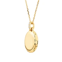 Diamond Accent Oval locket in 10kt Yellow Gold