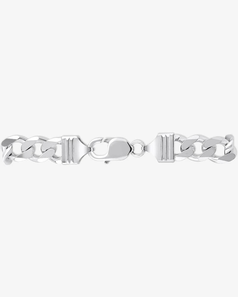 21cm (8.5") 9mm Width Men's Curb Bracelet in Sterling Silver